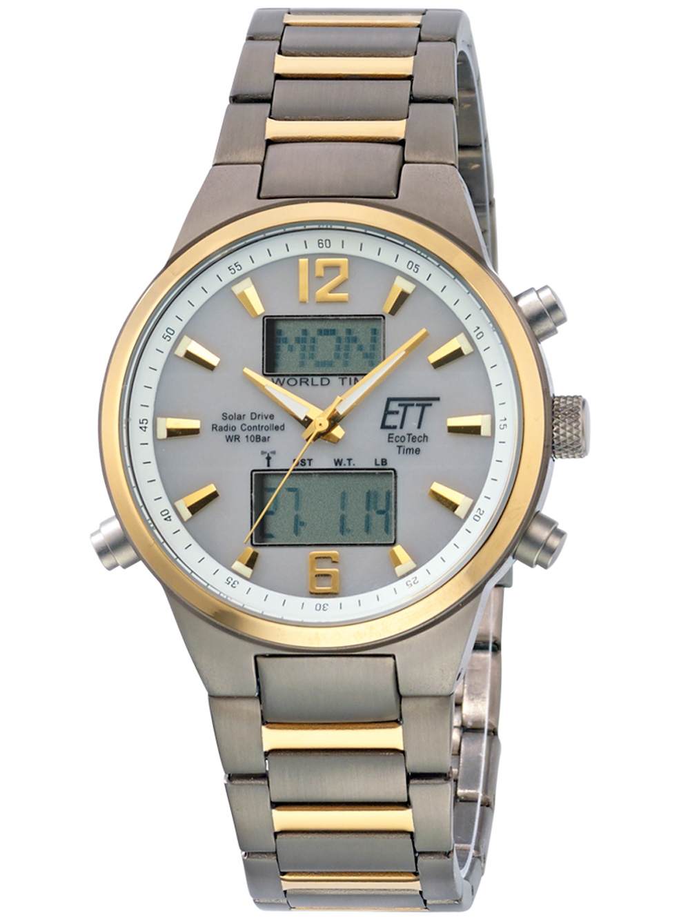 ETT EGT-11323-10M Solar Drive Funkuhr Everest II Titan Chronograph Herrenuhr 40mm