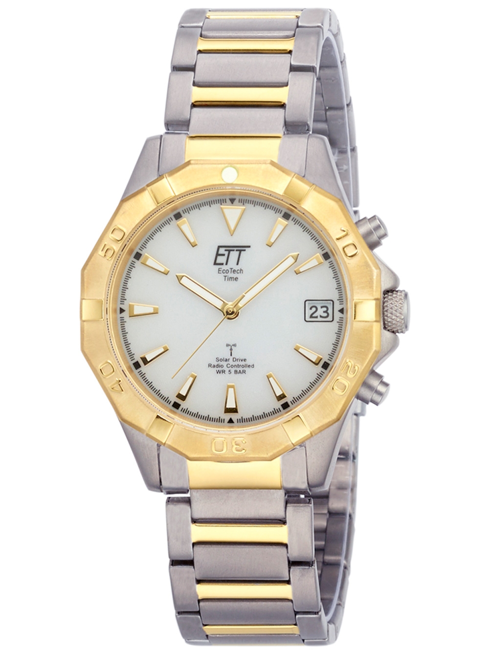 ETT EGT-11359-25M Solar Drive Funkuhr RC Alaska Titanium Herrenuhr