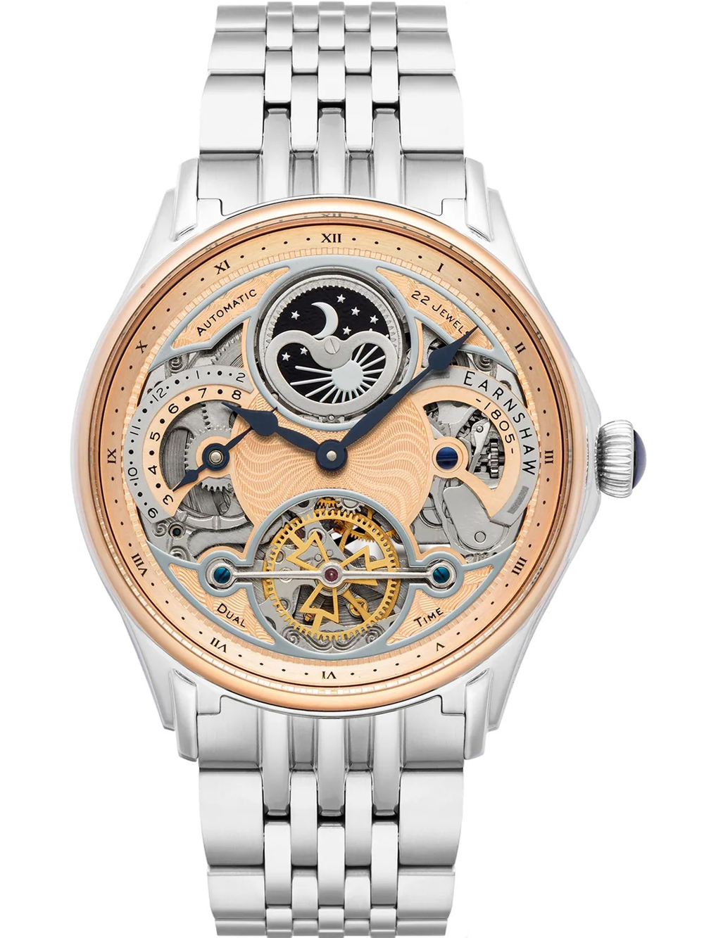 Thomas Earnshaw ES-8259-55 Nasmyth Sun Moon Dual Time Automatik Herrenuhr