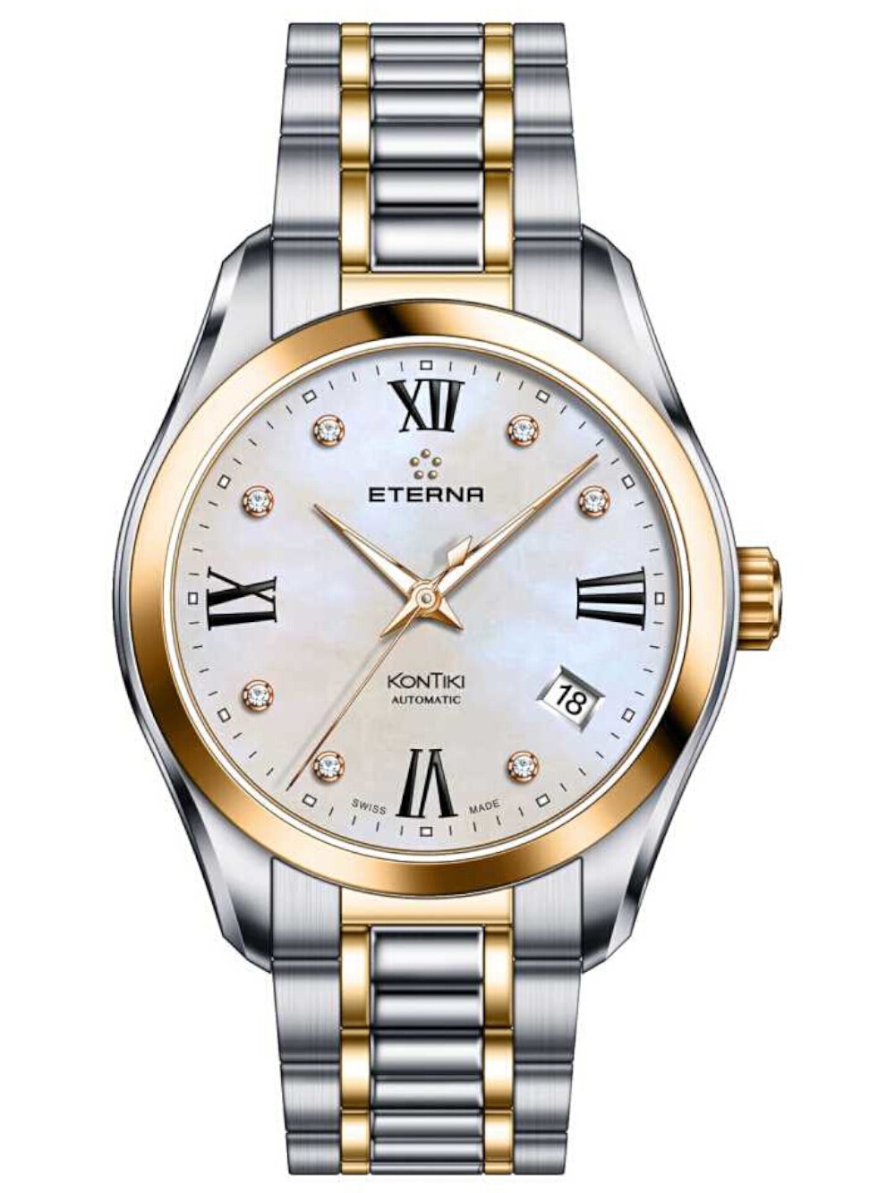 Eterna 1260.53.66.1732 Damenuhr KonTiki Automatik Diamant 36mm 10ATM