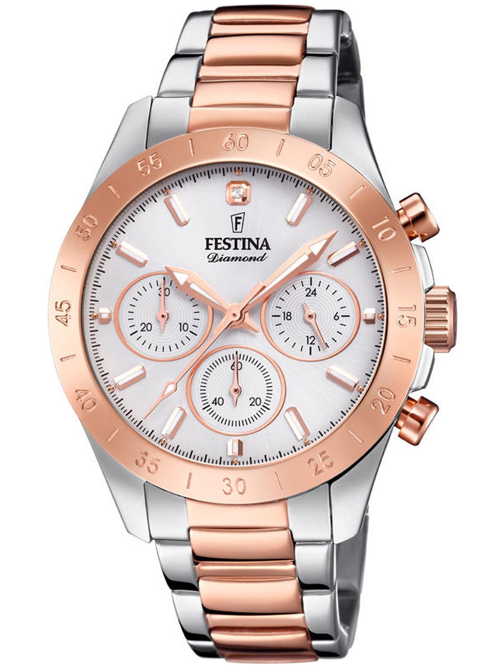 Festina F20398/1 Boyfriend Damen-Chronograph 39mm 10ATM