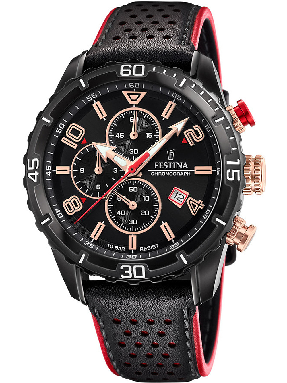 8430622761515 - Chronograph FESTINA F20519 4 Armbanduhren schwarz (schwarz rot) Herren Armbanduhr Quarzuhr Herrenuhr Stoppfunktion Lederarmband 8430622761515 - Chronograph FESTINA F20519 4 Armbanduhren schwarz (schwarz rot) Herren Armbanduhr Quarzuhr Herrenuhr Stoppfunktion Lederarmband