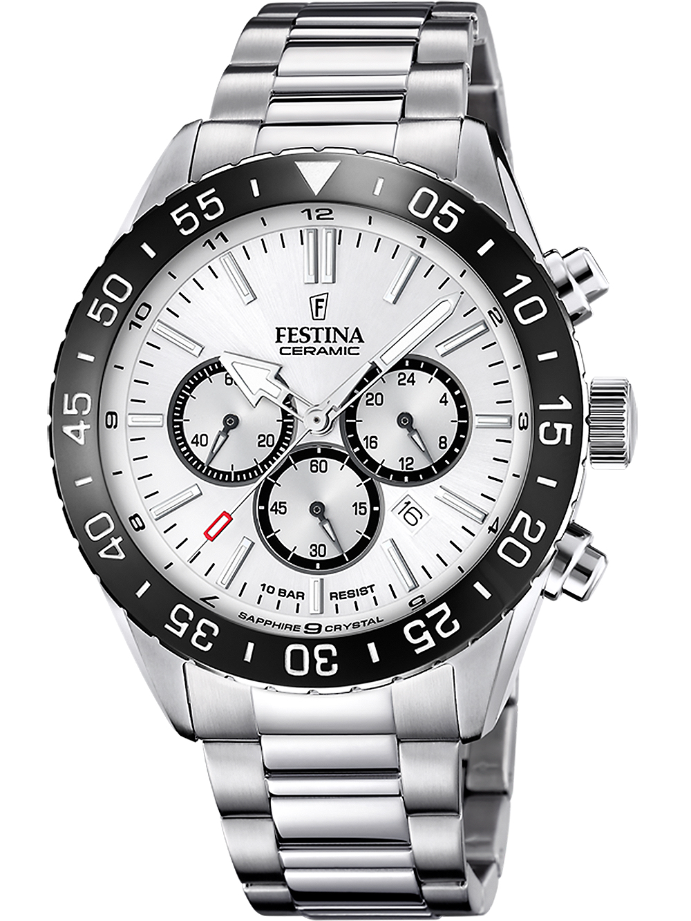 8430622784682 - Chronograph FESTINA Keramik Kollektion F20575 1 Armbanduhren silberfarben Herren Armbanduhr Quarzuhr Herrenuhr Stoppfunktion Edelstahlarmband 8430622784682 - Chronograph FESTINA Keramik Kollektion F20575 1 Armbanduhren silberfarben Herren Armbanduhr Quarzuhr Herrenuhr Stoppfunktion Edelstahlarmband