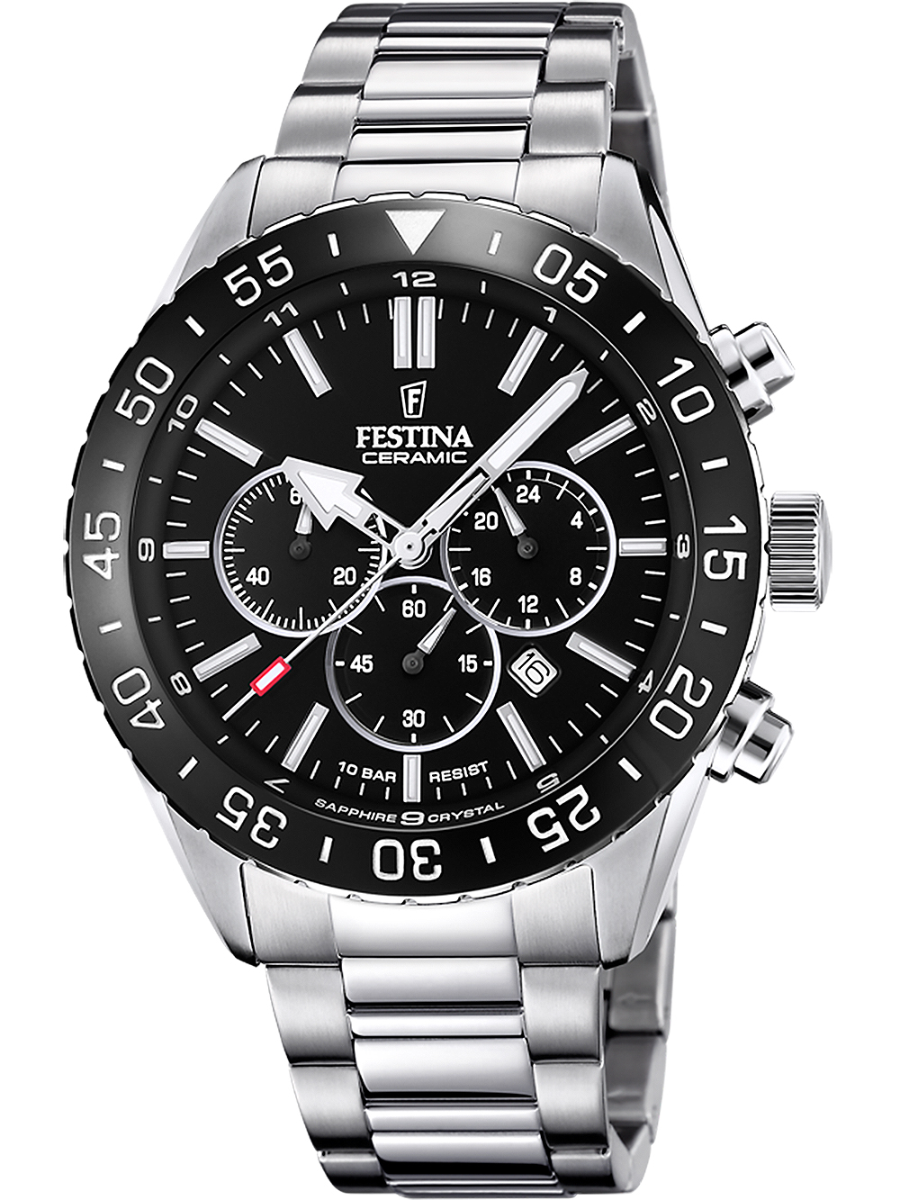 8430622784705 - Chronograph FESTINA Keramik Kollektion F20575 3 Armbanduhren silberfarben Herren Quarzuhren 8430622784705 - Chronograph FESTINA Keramik Kollektion F20575 3 Armbanduhren silberfarben Herren Quarzuhren