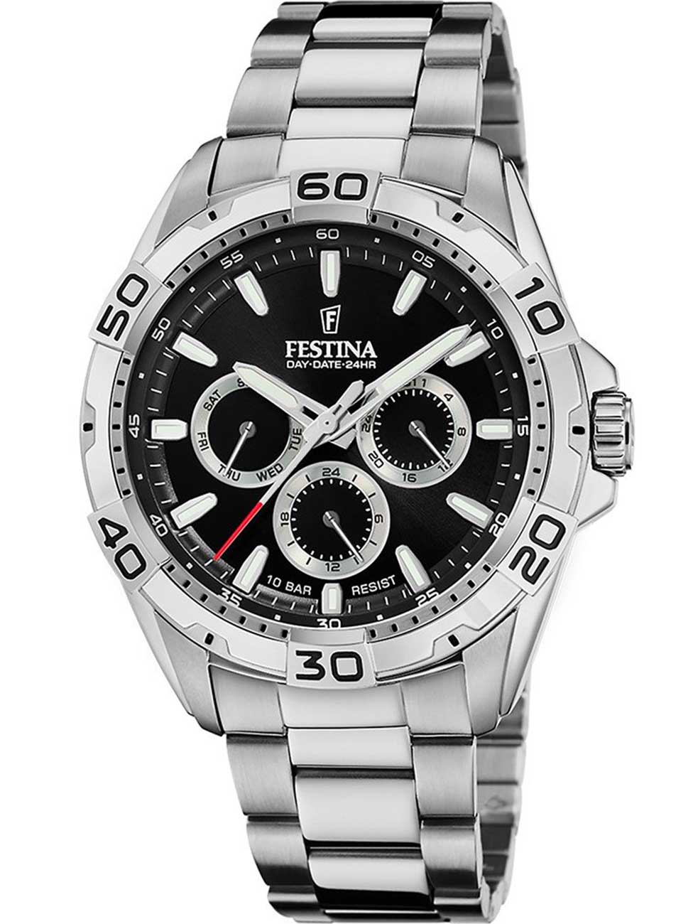 8430622806223 - Multifunktionsuhr FESTINA Armbanduhren silberfarben (silberfarben schwarz silberfarben) Herren Armbanduhr Quarzuhr Herrenuhr Edelstahlarmbandbis 10bar wasserd 8430622806223 - Multifunktionsuhr FESTINA Armbanduhren silberfarben (silberfarben schwarz silberfarben) Herren Armbanduhr Quarzuhr Herrenuhr Edelstahlarmbandbis 10bar wasserd