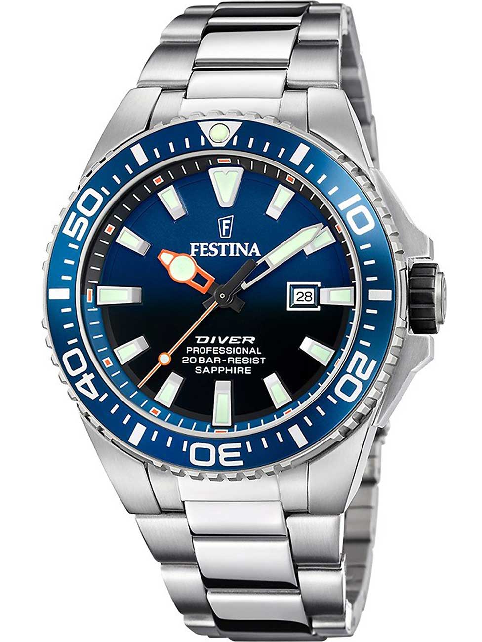 8430622805882 - Quarzuhr FESTINA Diver Collection F20663 1 Armbanduhren silberfarben Herren Quarzuhren Armbanduhr Herrenuhr Taucheruhr Edelstahlarmband Datum 8430622805882 - Quarzuhr FESTINA Diver Collection F20663 1 Armbanduhren silberfarben Herren Quarzuhren Armbanduhr Herrenuhr Taucheruhr Edelstahlarmband Datum