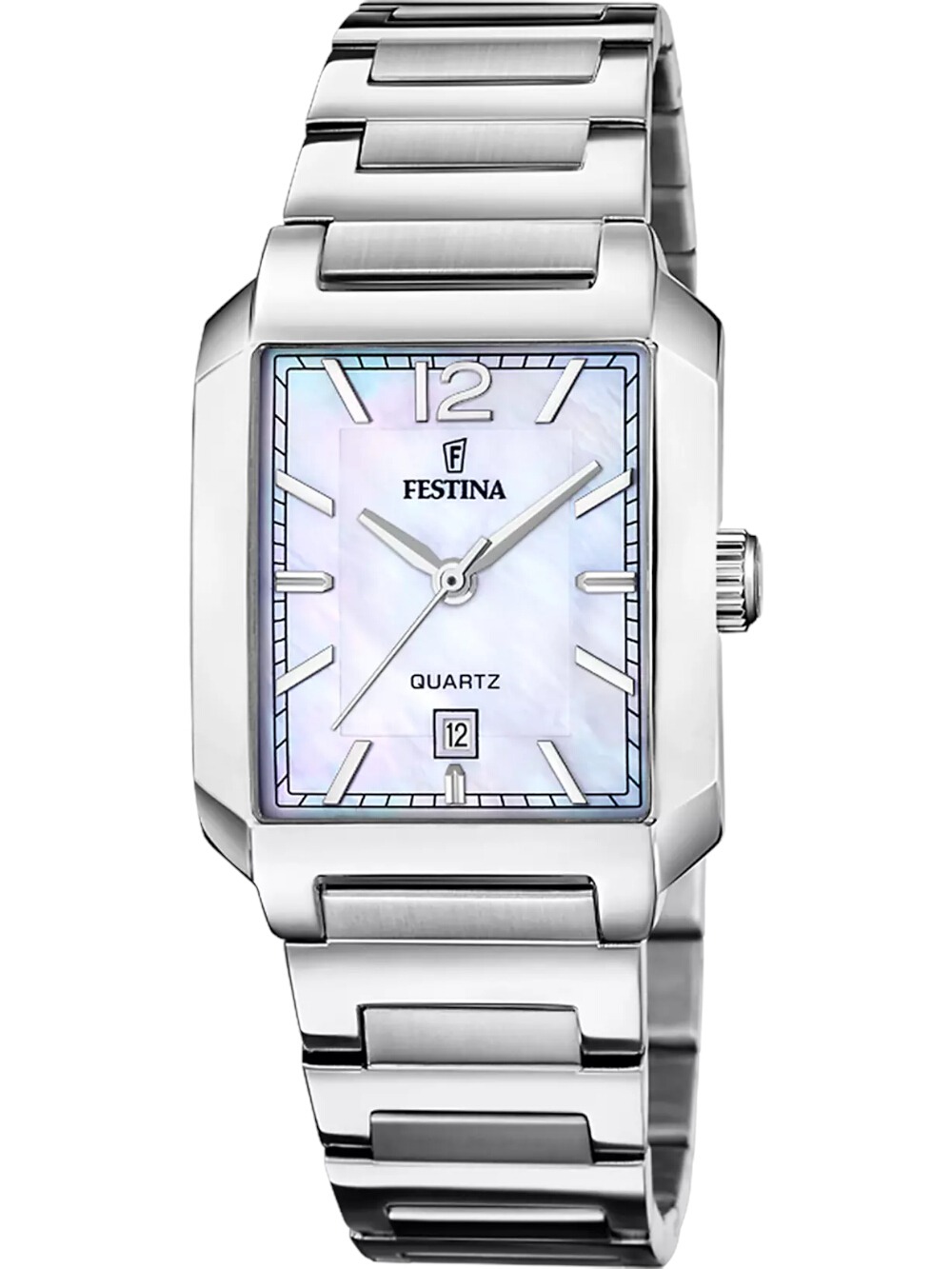 8430622818820 - Quarzuhr FESTINA On The Square Armbanduhren silberfarben silberfarben Damen Quarzuhren