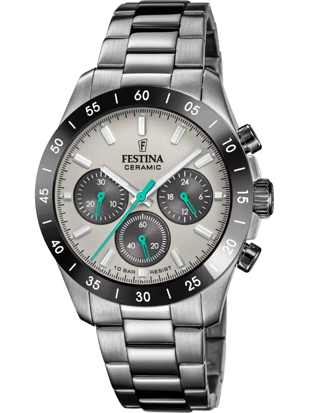 8430622830297 - Chronograph FESTINA Ceramic Armbanduhren schwarz Herren Quarzuhr Armbanduhr Herrenuhr analog Edelstahlband Keramiklünette