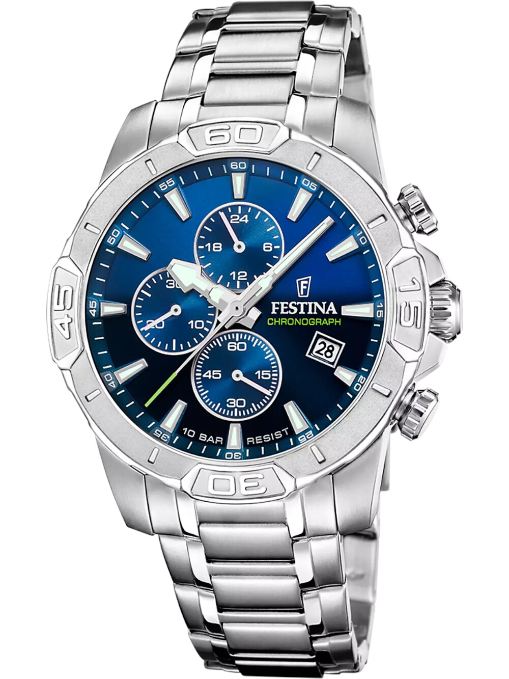Festina F20704/4 Herrenuhr Timeless Chronograph 45mm 10ATM