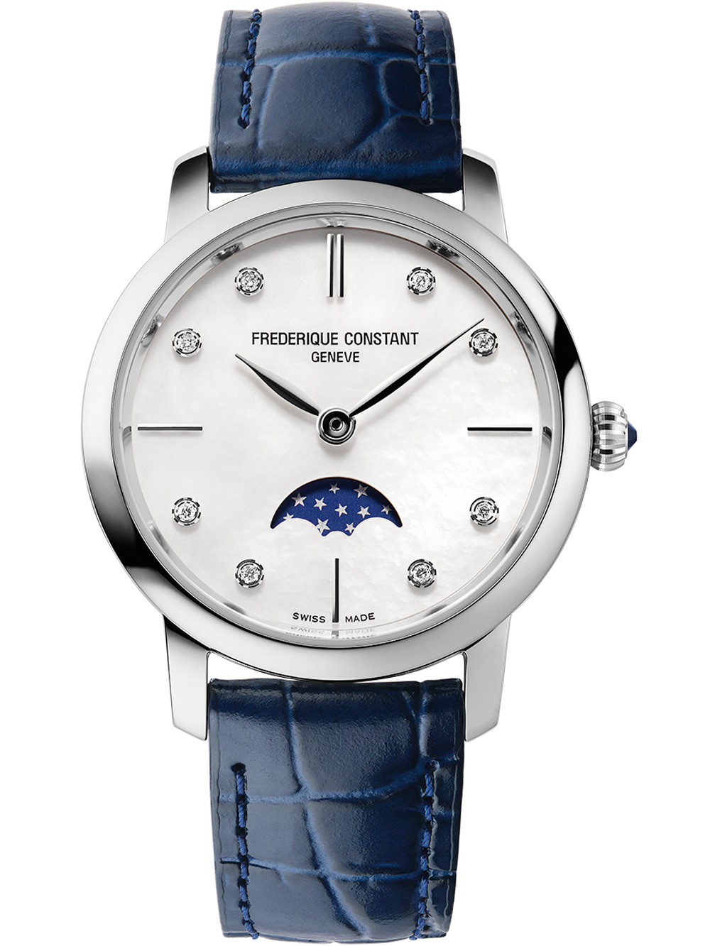 7688200243330 - Frederique Constant Geneve Slimline Ladies Moonphase Quartz FC-206MPWD1S6 Damenarmbanduhr 7688200243330 - Frederique Constant Geneve Slimline Ladies Moonphase Quartz FC-206MPWD1S6 Damenarmbanduhr