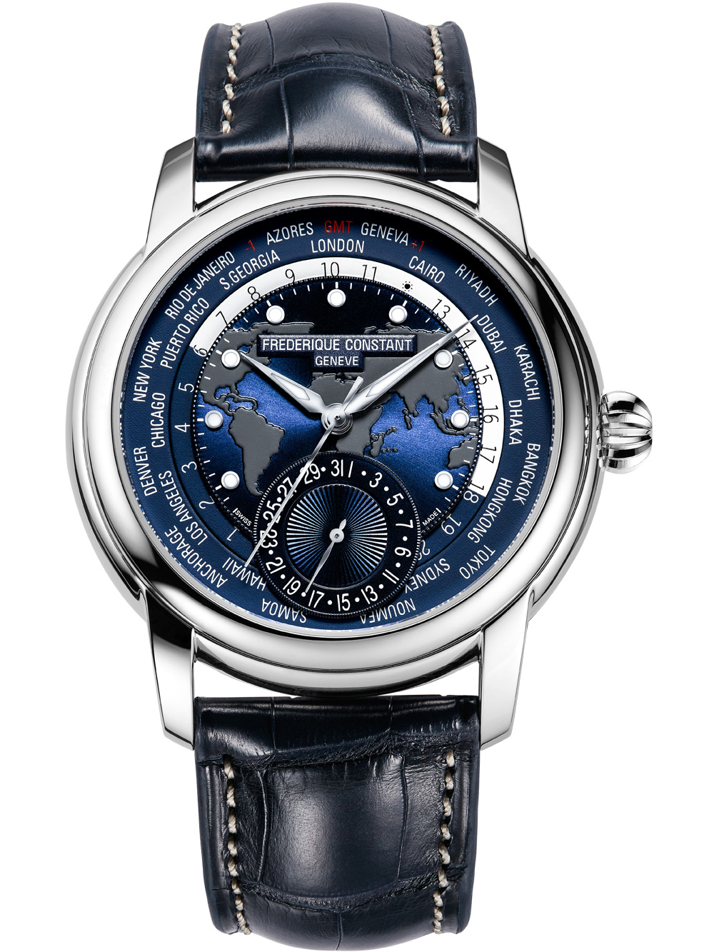 Frederique Constant FC-718NWM4H6 Classic Worldtimer Automatik 42mm 5ATM