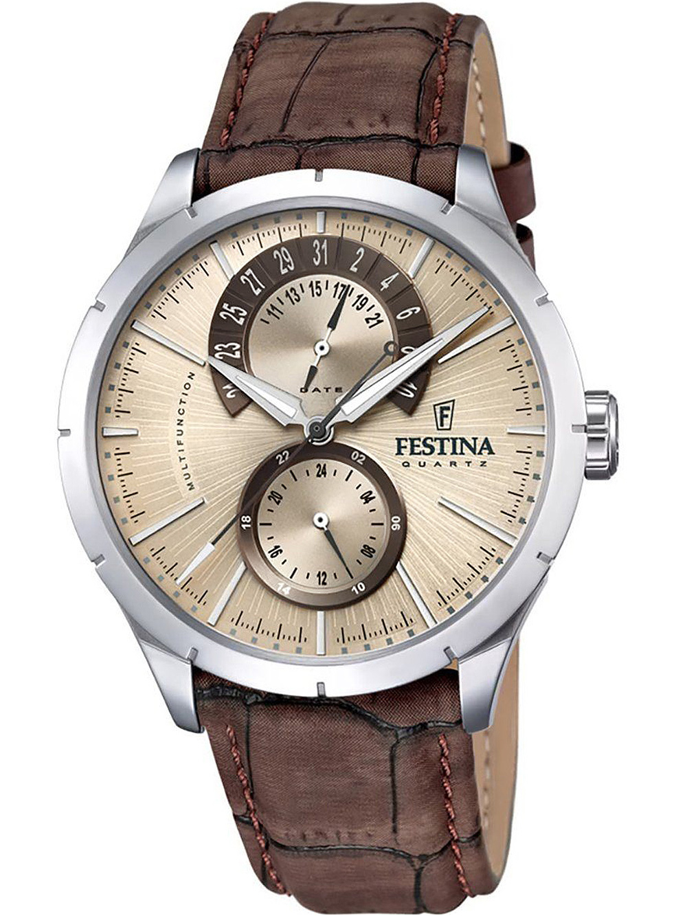 8430622664328 - Multifunktionsuhr FESTINA Retro F16573 9 Armbanduhren braun Herren Armbanduhr Quarzuhr Herrenuhr Lederarmband Datum 8430622664328 - Multifunktionsuhr FESTINA Retro F16573 9 Armbanduhren braun Herren Armbanduhr Quarzuhr Herrenuhr Lederarmband Datum