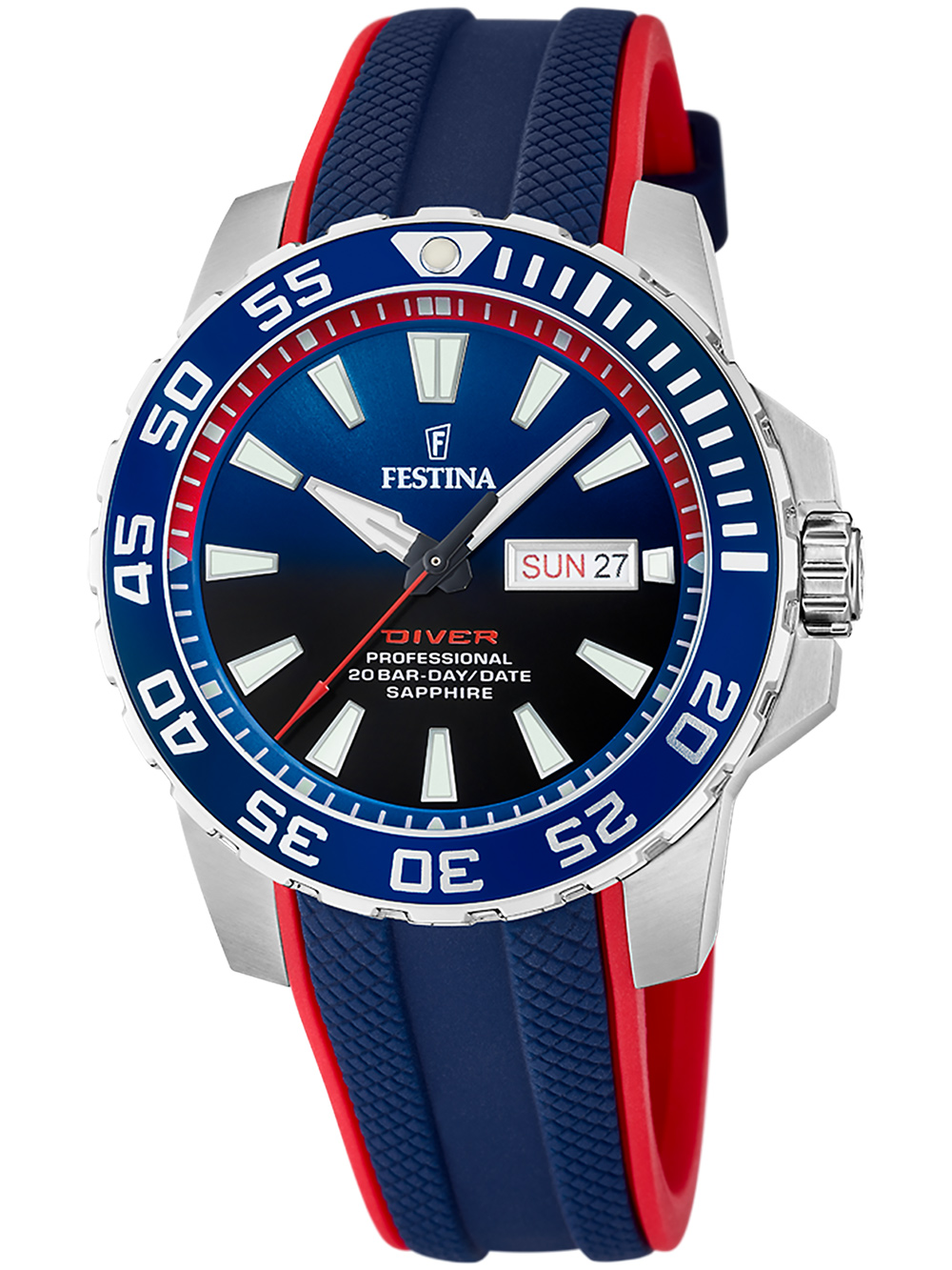 8430622805875 - Quarzuhr FESTINA Diver Collection F20662 1 Armbanduhren bunt (blau rot) Herren Quarzuhren Armbanduhr Herrenuhr Taucheruhr Silikonarmband Datum 8430622805875 - Quarzuhr FESTINA Diver Collection F20662 1 Armbanduhren bunt (blau rot) Herren Quarzuhren Armbanduhr Herrenuhr Taucheruhr Silikonarmband Datum
