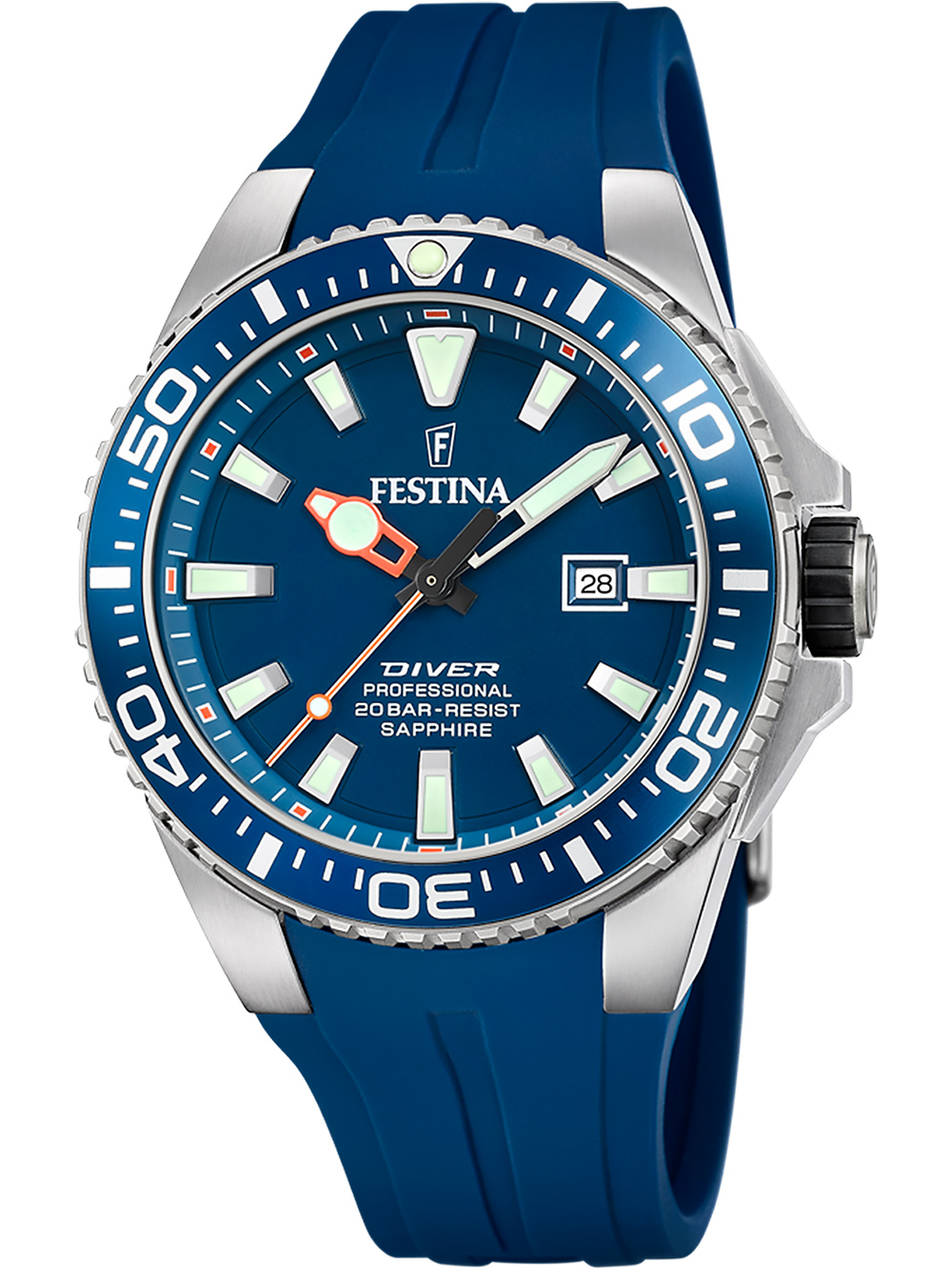 8430622805844 - Quarzuhr FESTINA Diver Collection F20664 1 Armbanduhren blau Herren Quarzuhren Armbanduhr Herrenuhr Taucheruhr Silikonarmband Datum