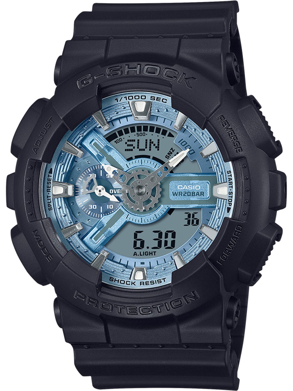 4549526372094 - Chronograph CASIO G-SHOCK Armbanduhren schwarz (schwarz hellblau) Herren Quarzuhren Quarzuhr Armbanduhr Herrenuhr digital bis 20 bar wasserdicht 4549526372094 - Chronograph CASIO G-SHOCK Armbanduhren schwarz (schwarz hellblau) Herren Quarzuhren Quarzuhr Armbanduhr Herrenuhr digital bis 20 bar wasserdicht