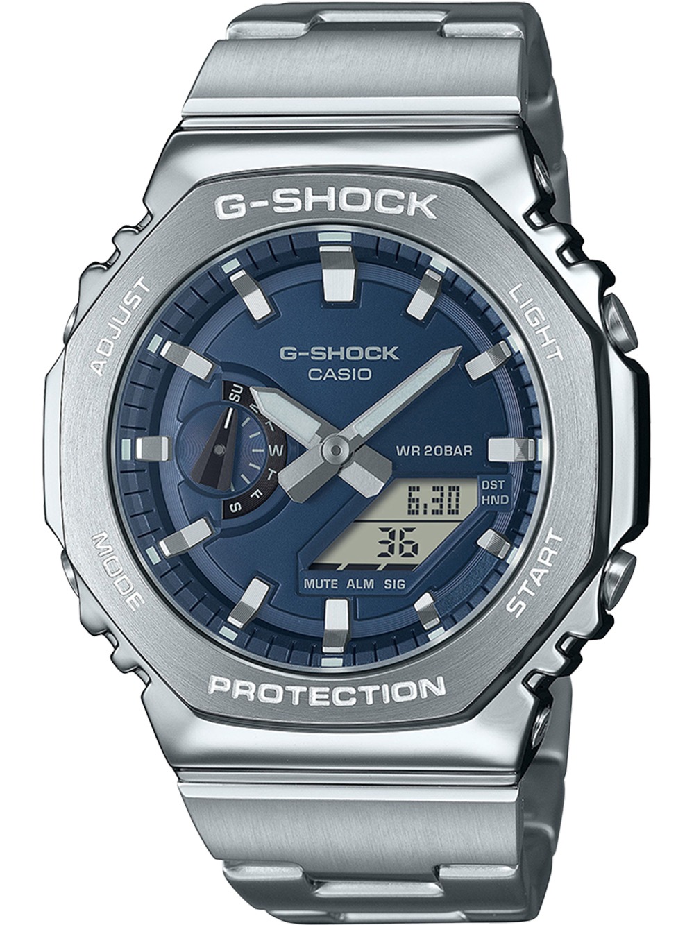 4549526383595 - Chronograph CASIO G-SHOCK Armbanduhren silberfarben dunkelblau grau Herren Quarzuhr Armbanduhr Herrenuhr Edelstahlarmband Stoppfunktion 4549526383595 - Chronograph CASIO G-SHOCK Armbanduhren silberfarben dunkelblau grau Herren Quarzuhr Armbanduhr Herrenuhr Edelstahlarmband Stoppfunktion