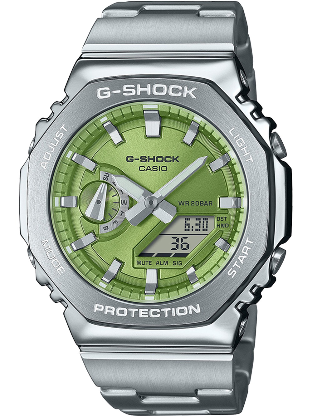 4549526383649 - Chronograph CASIO G-SHOCK Armbanduhren silberfarben grün grau Herren Quarzuhr Armbanduhr Herrenuhr Edelstahlarmband Stoppfunktion 4549526383649 - Chronograph CASIO G-SHOCK Armbanduhren silberfarben grün grau Herren Quarzuhr Armbanduhr Herrenuhr Edelstahlarmband Stoppfunktion
