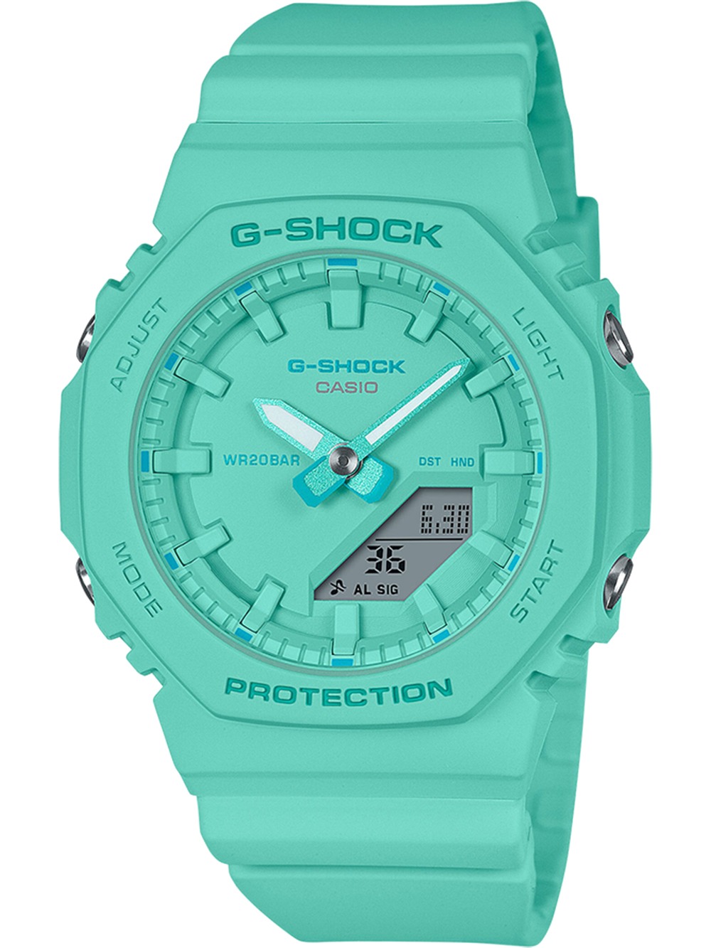 4549526369964 - Chronograph CASIO G-SHOCK Armbanduhren blau (türkis) Damen Quarzuhren Quarzuhr Armbanduhr Damen Herren digital bis 20 bar wasserdicht
