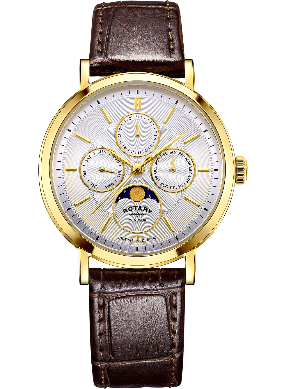 Rotary GS05428/06 Windsor Mondphase Unisex 38mm 5ATM
