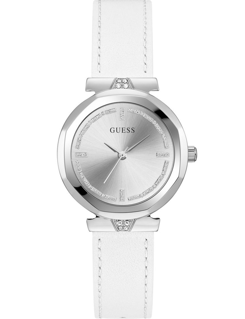 0091661540370 - Quarzuhr GUESS RUMOUR Armbanduhren weiß Damen Quarzuhren Armbanduhr Damenuhr