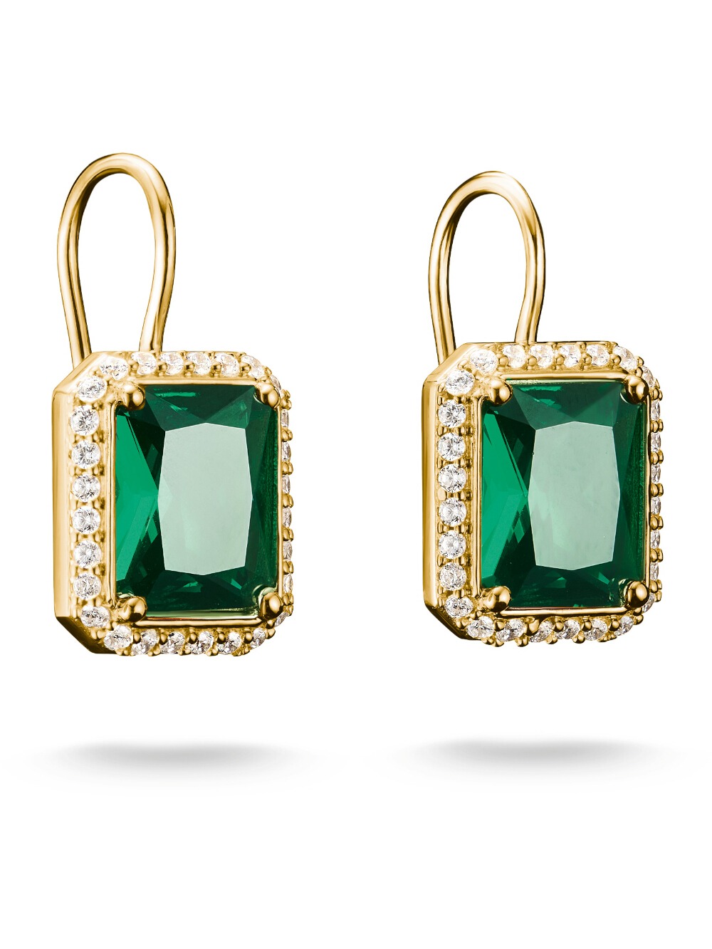 4051245619911 - H2338-971-6 Ohrringe Grüne Achteckige Steine vergoldet Damen