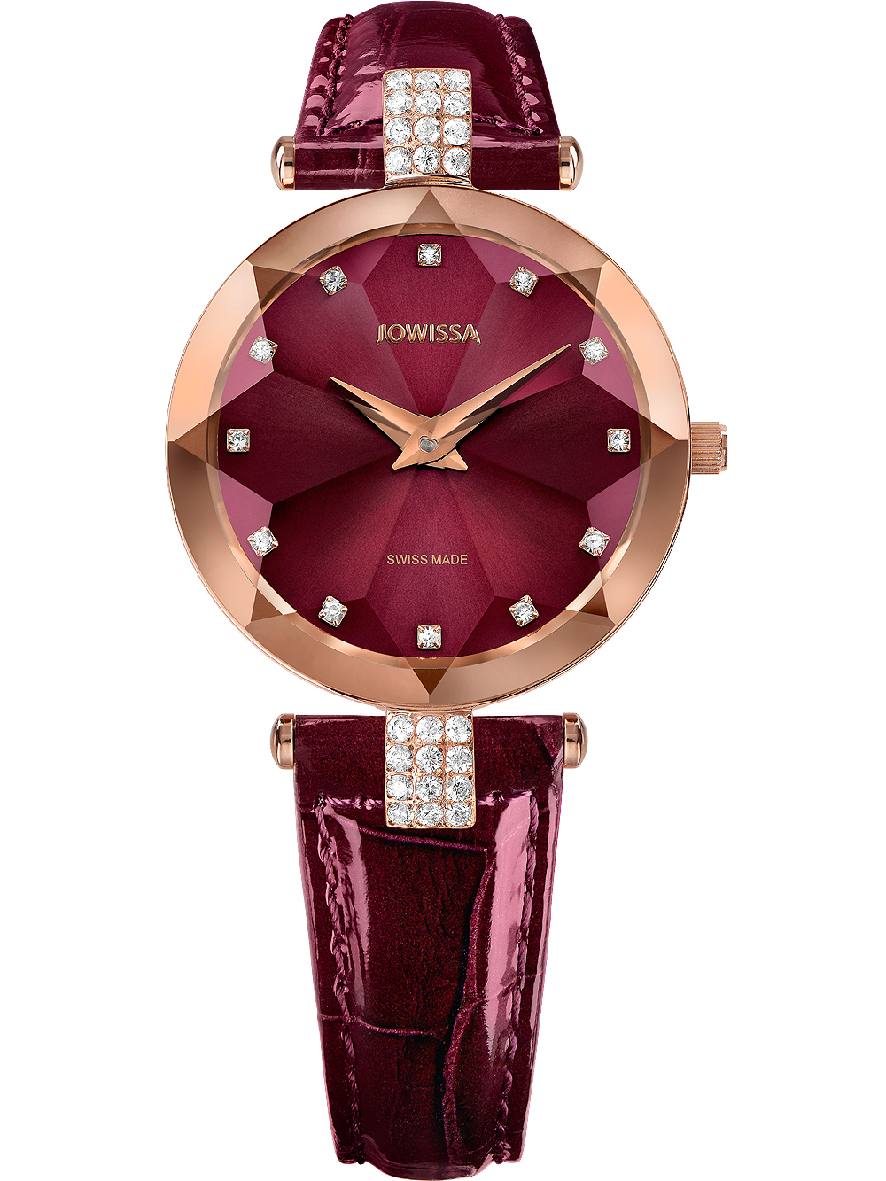 7640167277230 - JOWISSA Damenuhr Facet Strass J5624M rot 7640167277230 - JOWISSA Damenuhr Facet Strass J5624M rot