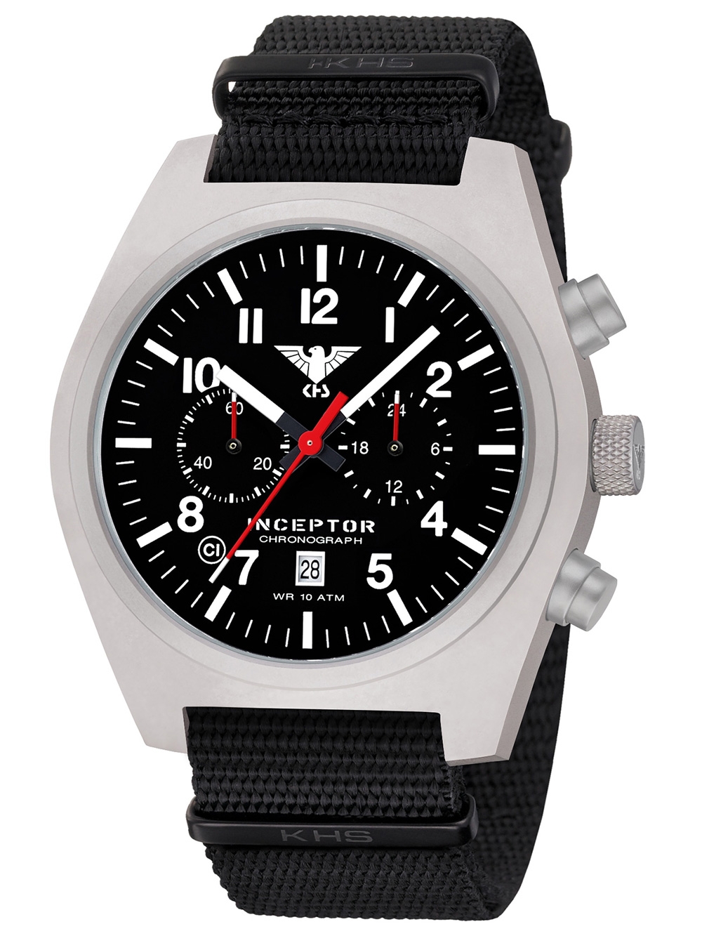 KHS Einsatzuhr KHS.INCSC.NB Inceptor Chronograph Herrenuhr 46mm 10ATM