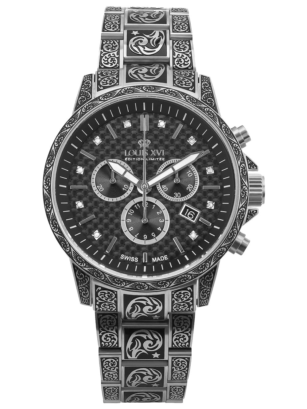 7640172148105 - Louis XVI LXVI1721 Herrenuhr Palais Royale Inked Diamond 43mm 10ATM