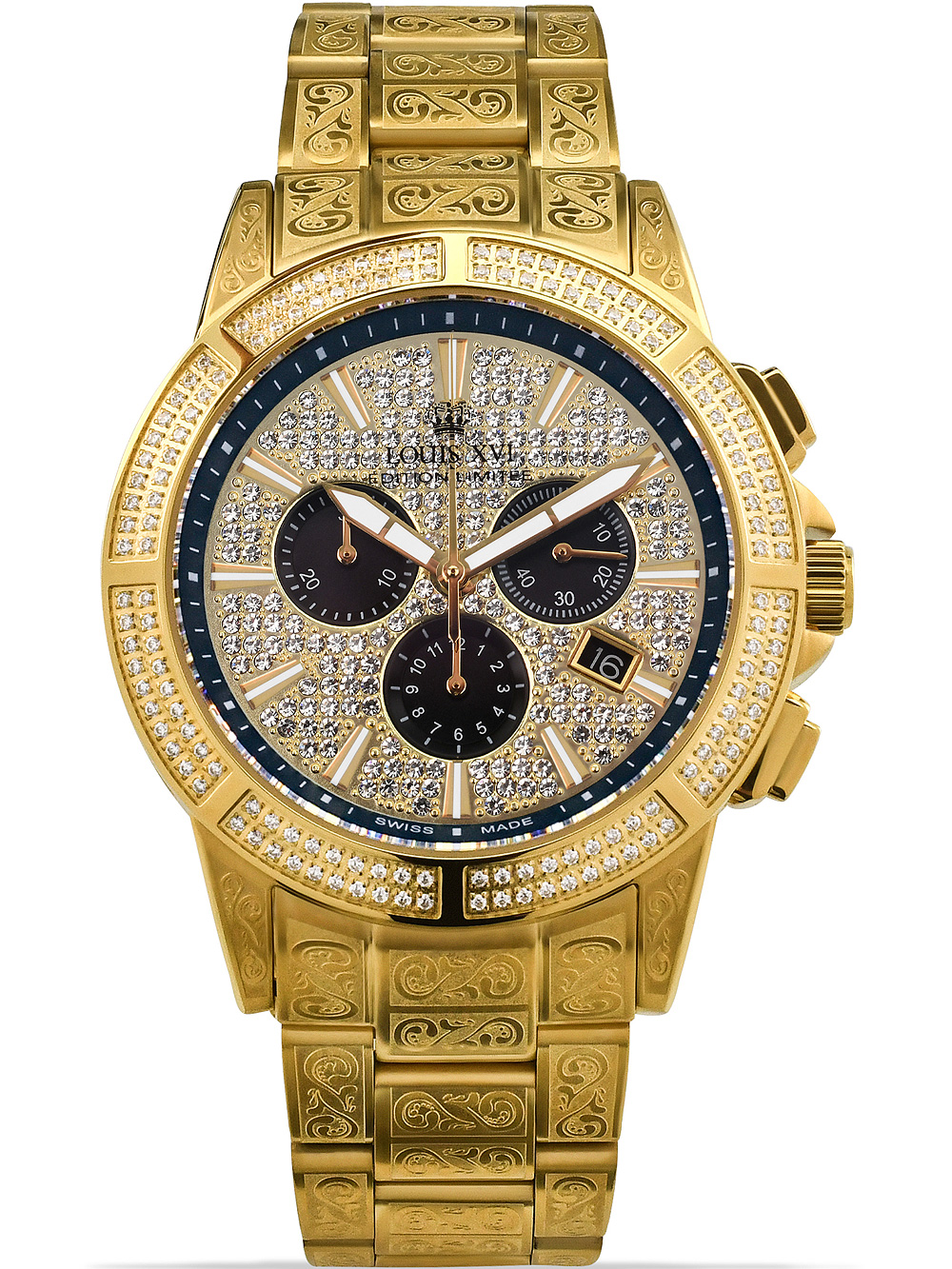 7640172147702 - Louis XVI LXVI1126 Majeste Iced Out Chronograph Herrenuhr 43mm 7640172147702 - Louis XVI LXVI1126 Majeste Iced Out Chronograph Herrenuhr 43mm