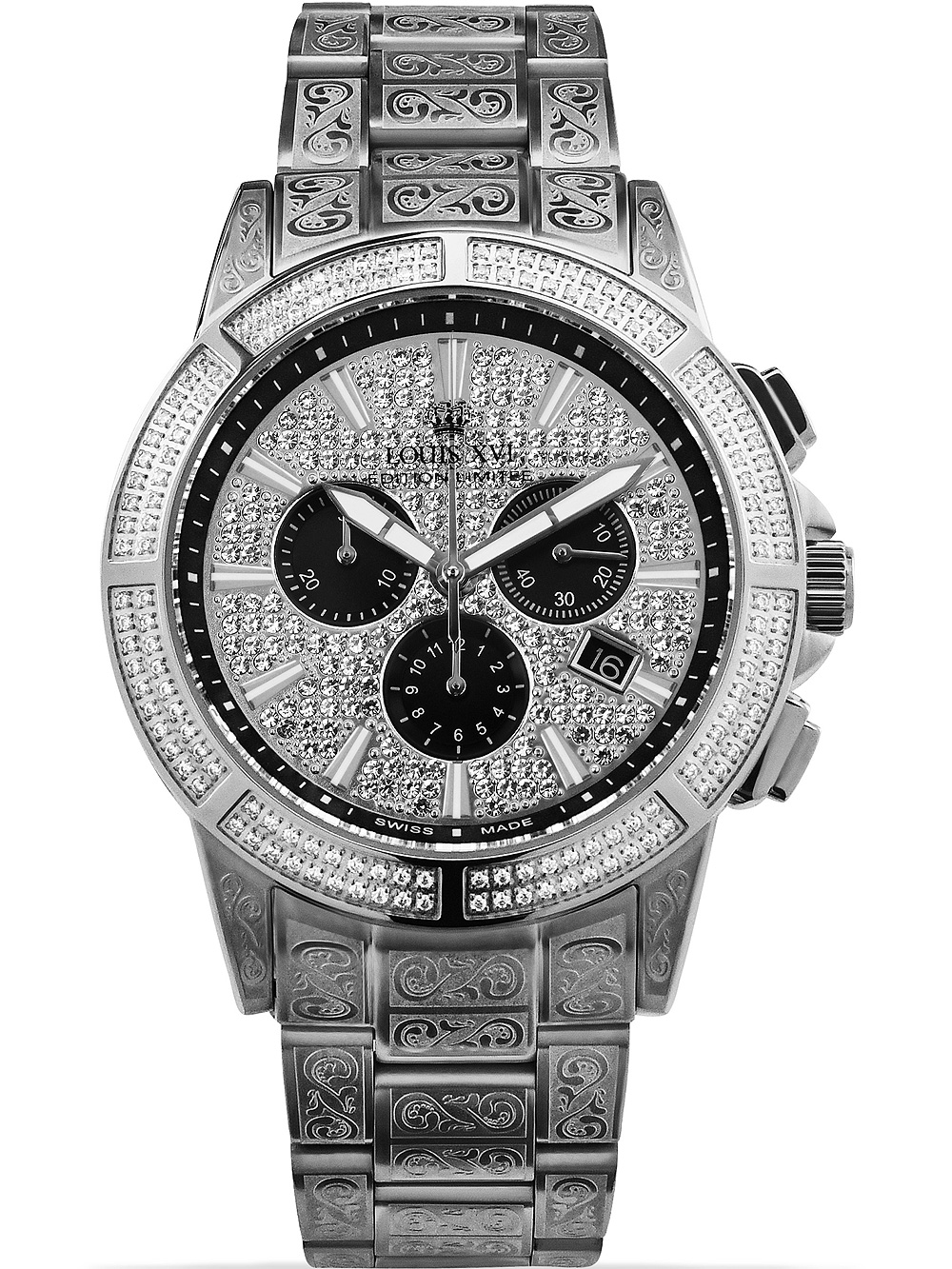 7640172147719 - Louis XVI LXVI1127 Majeste Iced Out Chronograph Herrenuhr 43mm 7640172147719 - Louis XVI LXVI1127 Majeste Iced Out Chronograph Herrenuhr 43mm