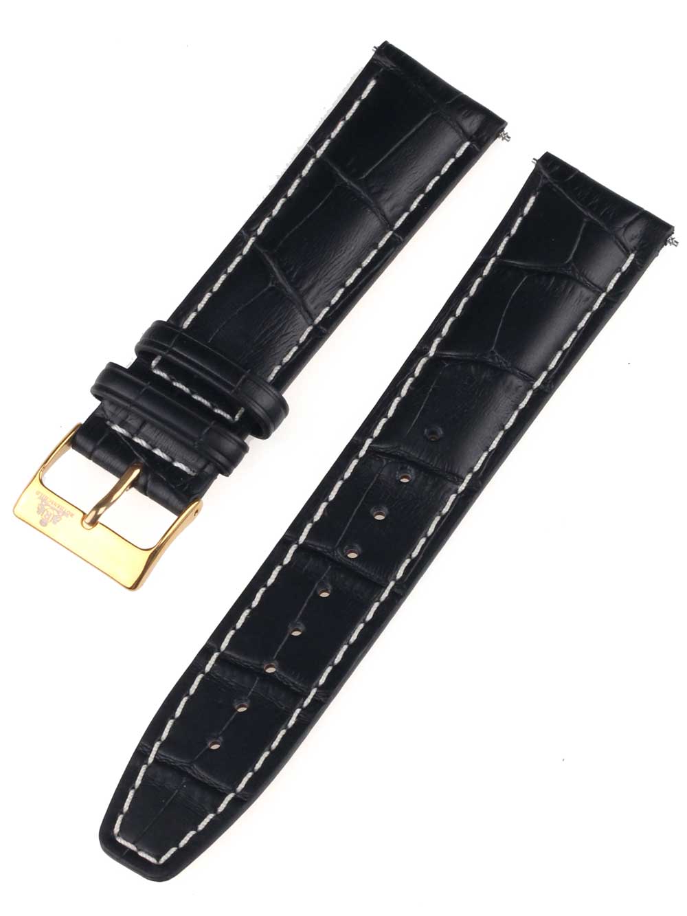 2500000709807 - mid-17757 universal Ersatzband 22mm schwarz goldene Schließe 2500000709807 - mid-17757 universal Ersatzband 22mm schwarz goldene Schließe