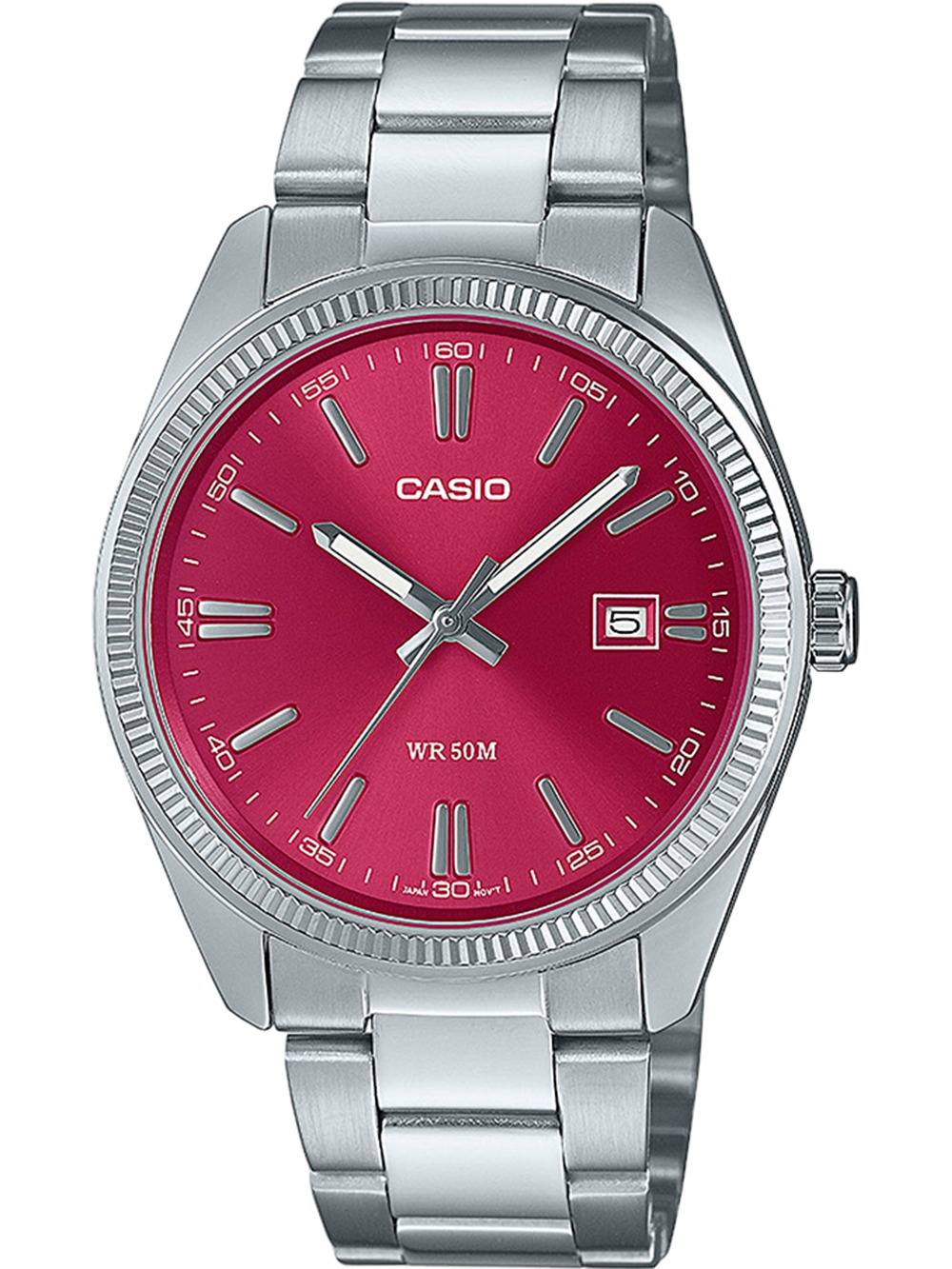 4549526371158 - Quarzuhr CASIO TIMELESS COLLECTION Armbanduhren silberfarben (edelstahlfarben rot) Damen Quarzuhren Armbanduhr Herrenuhr Damenuhr analog Datum Neo-Display 4549526371158 - Quarzuhr CASIO TIMELESS COLLECTION Armbanduhren silberfarben (edelstahlfarben rot) Damen Quarzuhren Armbanduhr Herrenuhr Damenuhr analog Datum Neo-Display