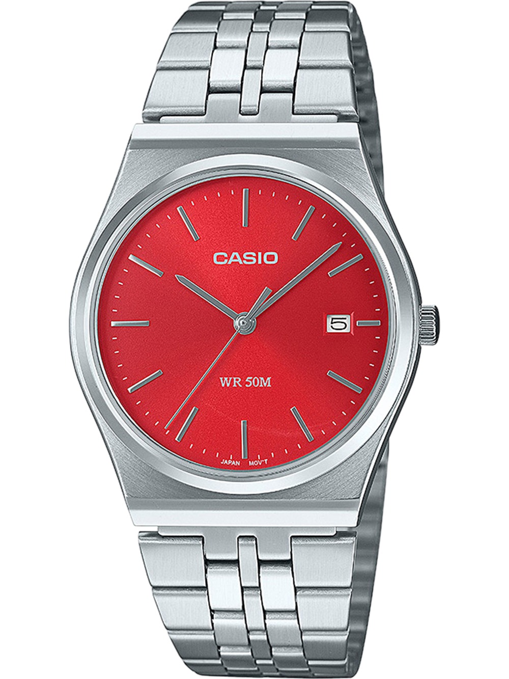 4549526371400 - Quarzuhr CASIO TIMELESS COLLECTION Armbanduhren silberfarben (edelstahlfarben rot) Damen Quarzuhren Armbanduhr Herrenuhr Damenuhr analog Datum 4549526371400 - Quarzuhr CASIO TIMELESS COLLECTION Armbanduhren silberfarben (edelstahlfarben rot) Damen Quarzuhren Armbanduhr Herrenuhr Damenuhr analog Datum