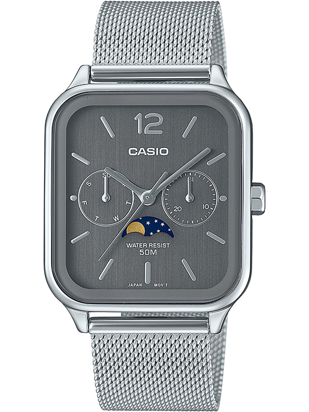 4549526376481 - Quarzuhr CASIO TIMELESS COLLECTION Armbanduhren silberfarben (silberfarben grau silberfarben) Damen Armbanduhr Herrenuhr Damenuhr Datum Mondphase 4549526376481 - Quarzuhr CASIO TIMELESS COLLECTION Armbanduhren silberfarben (silberfarben grau silberfarben) Damen Armbanduhr Herrenuhr Damenuhr Datum Mondphase