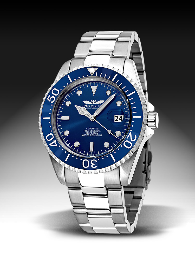 4260156288165 - Pro-Diver P-1308-SS-BL Automatik silber blau 43mm 200M