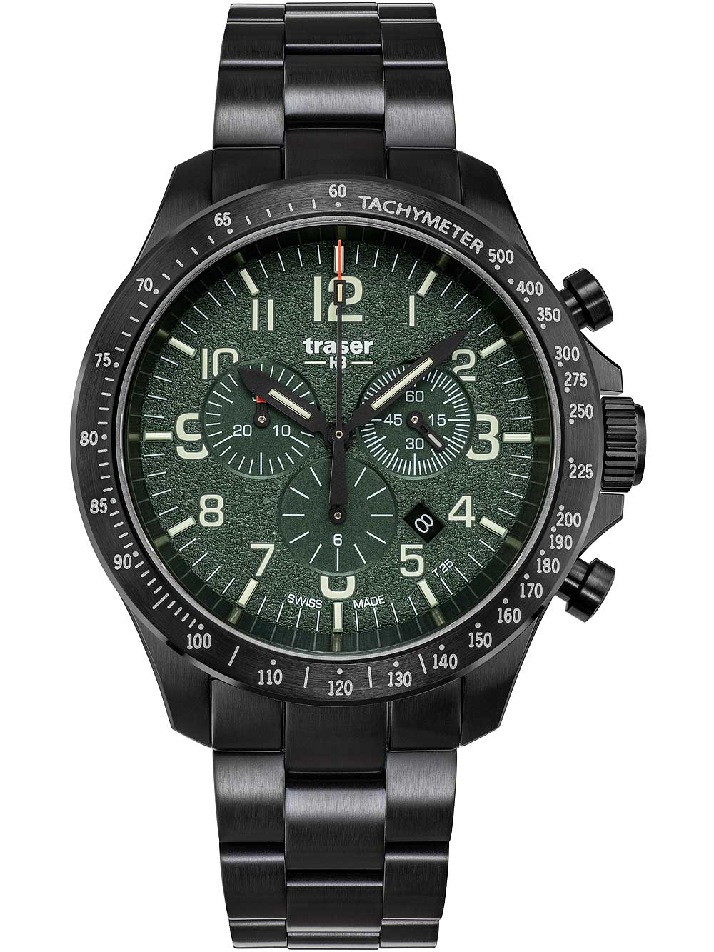 Traser H3 109464 P67 Officer Chronograph Green Steel 46mm 10ATM