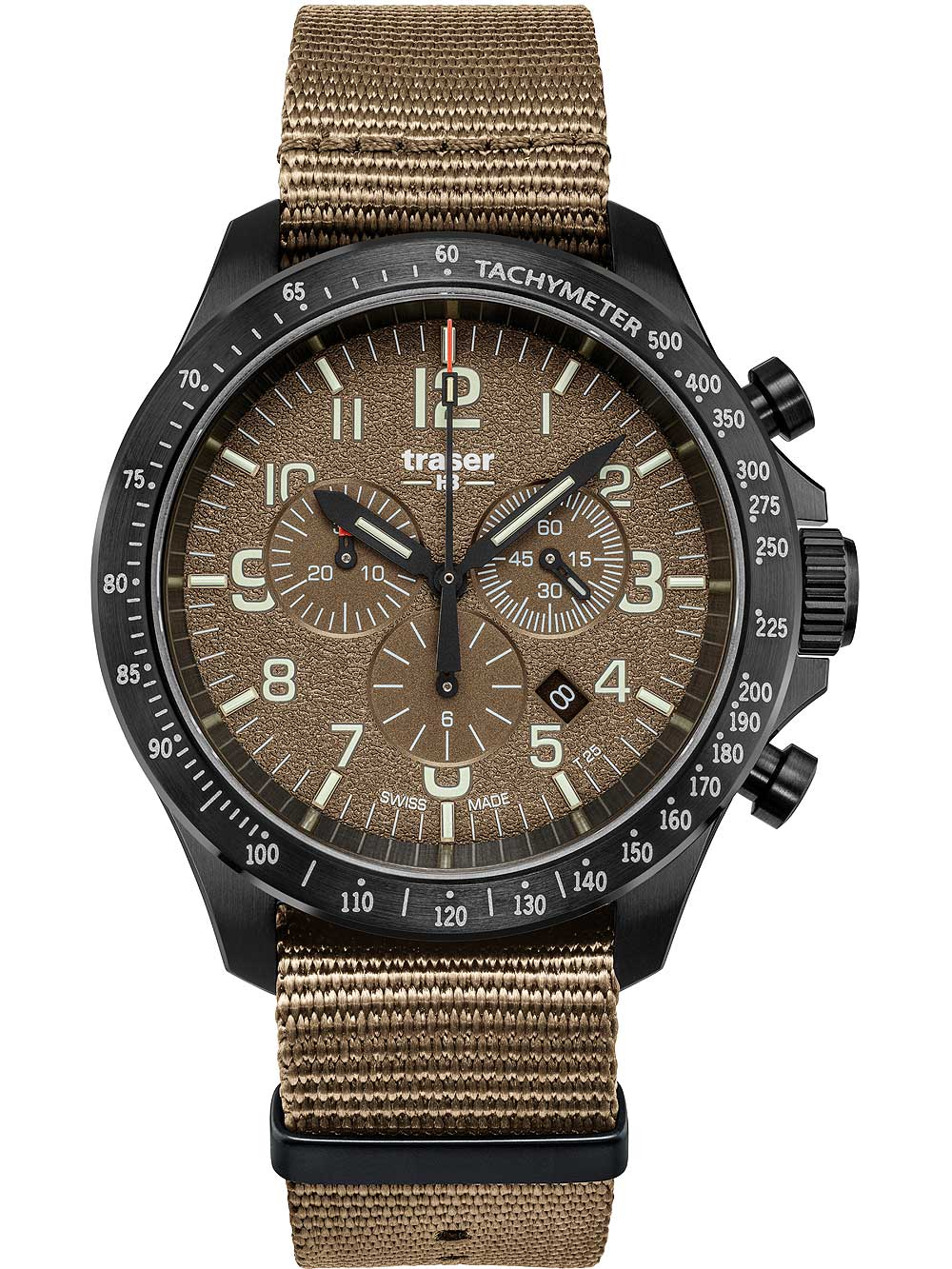 Traser H3 109459 P67 Officer Chronograph Khaki Nato 46mm 10ATM