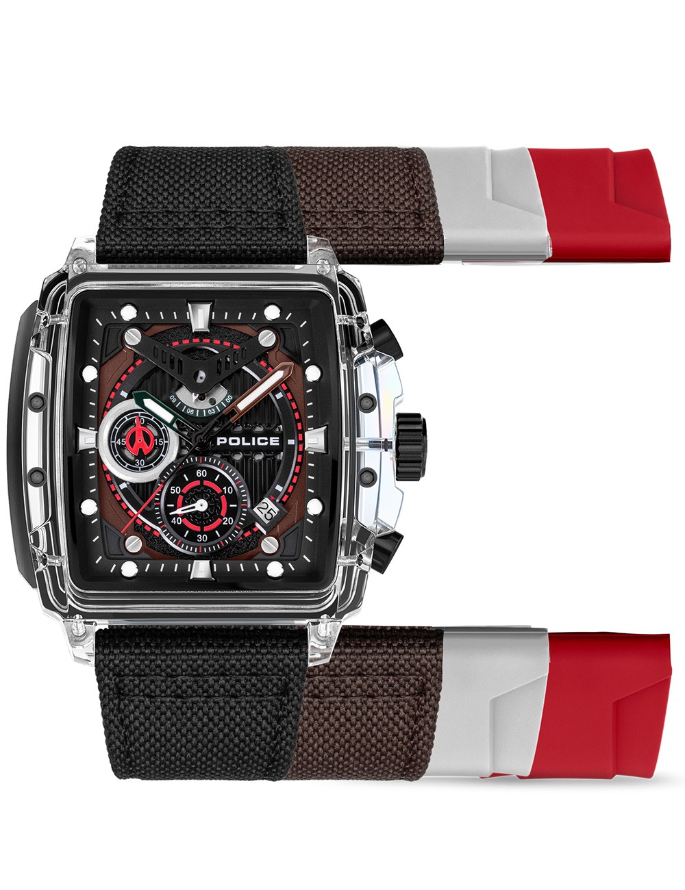 Police PEWGC00770X0 Herrenuhr Clout Set Chrono 43mm 3ATM