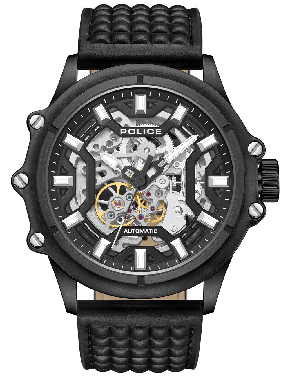 4894816145644 - Herren Armbanduhr Automatik Leder Schwarz 44mm - Herrenuhr Chronograph Uhrwerk 4894816145644 - Herren Armbanduhr Automatik Leder Schwarz 44mm - Herrenuhr Chronograph Uhrwerk