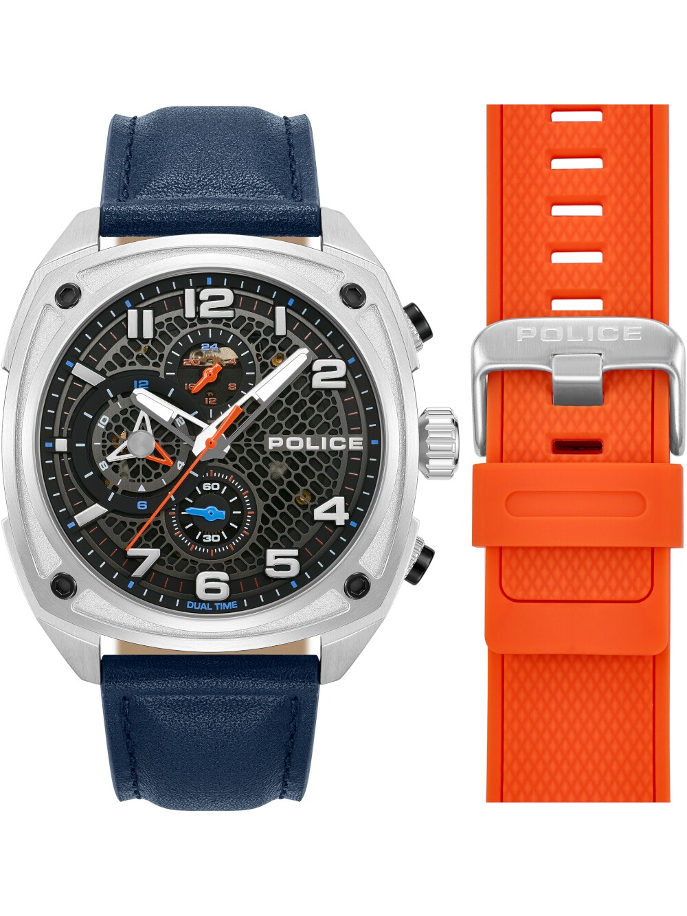 Police PEWGF00814X0 Herrenuhr Portland Chronograph Set 45mm 5ATM
