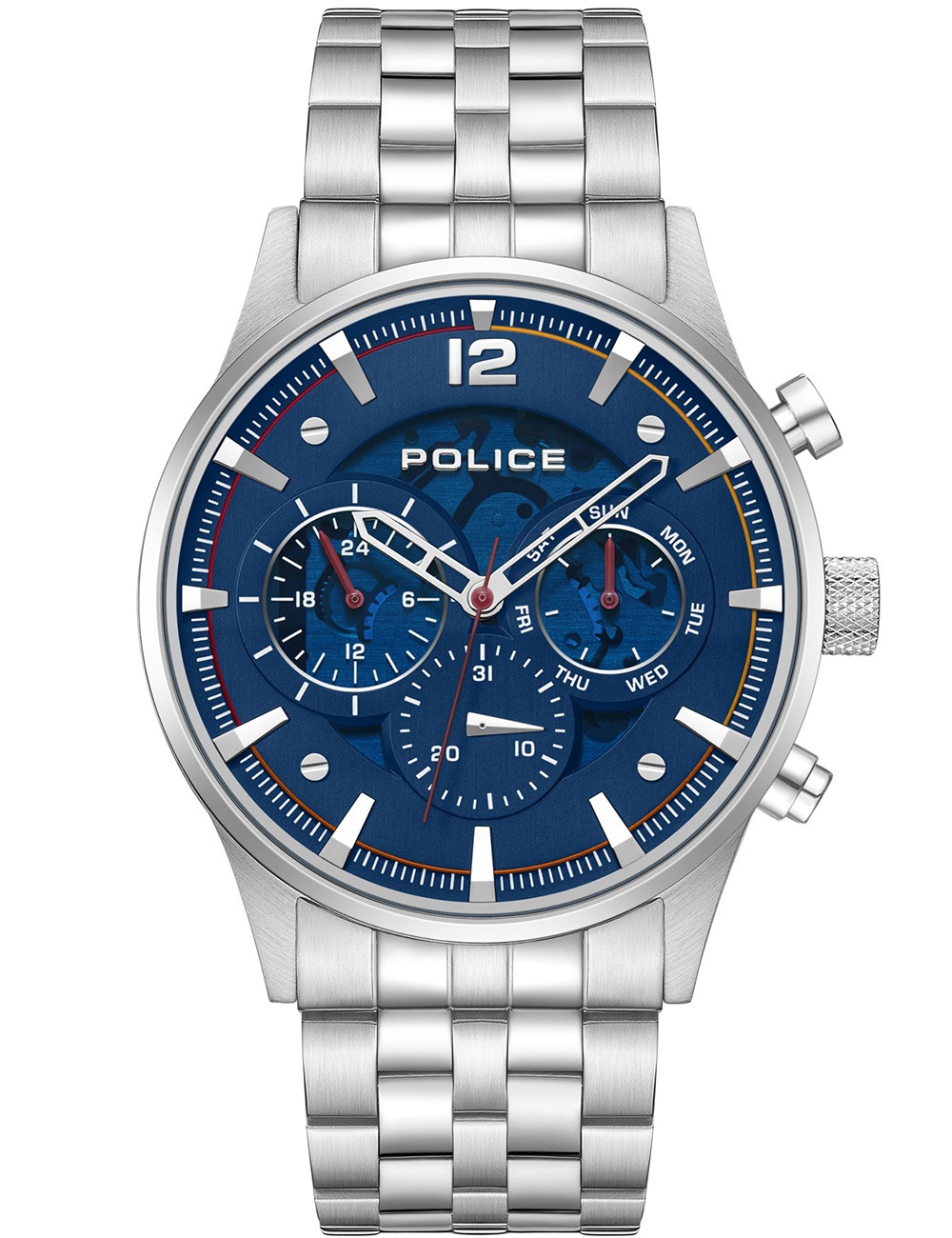 4894816143312 - Mens Chronograph Watch Stainless Steel Blue Silver Herrenuhr Armbanduhr Chronograph - Analog Quarz Uhrzeit Datum