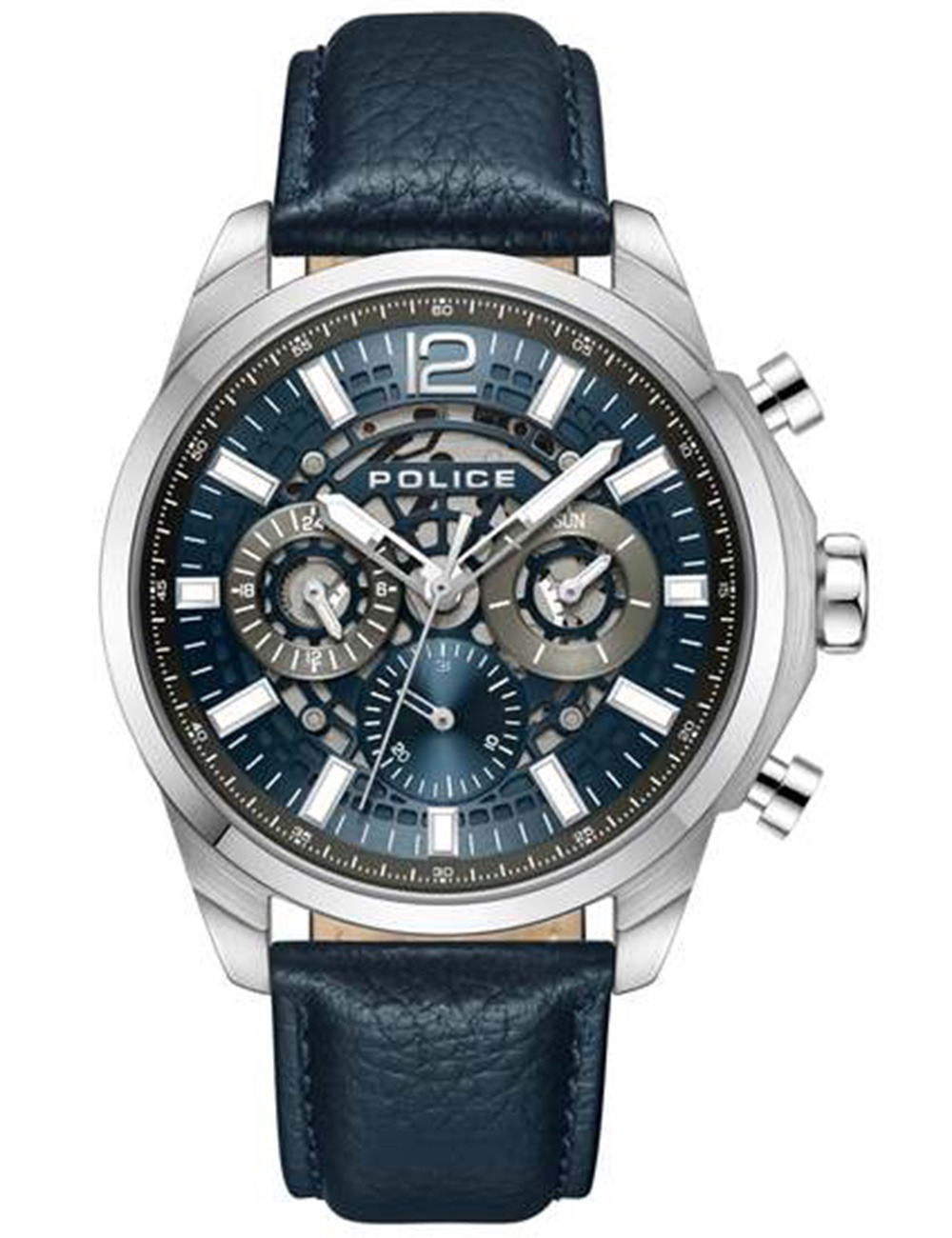 4894816091125 - Herren Armbanduhr Analog Chronograph Leder Blau 42mm Herrenuhr Handgelenk Armbänder Uhren