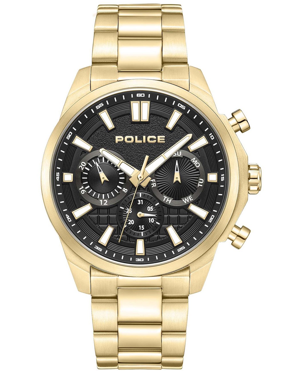 4894816151553 - Herren Chronograph Uhr Gold 42mm Edelstahl Armbanduhr Herrenuhr Chronographen