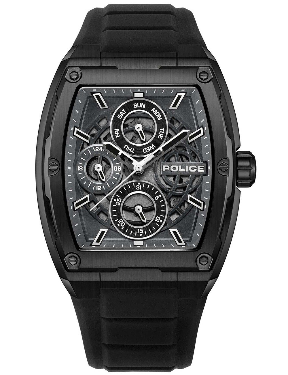 4894816091163 - Herren Armbanduhr Chronograph Analog Schwarz 44mm Edelstahl Gummi Herrenuhr Armbanduhr Chronograph Schwarz 44mm Edelstahl Gummi Herrenuhr