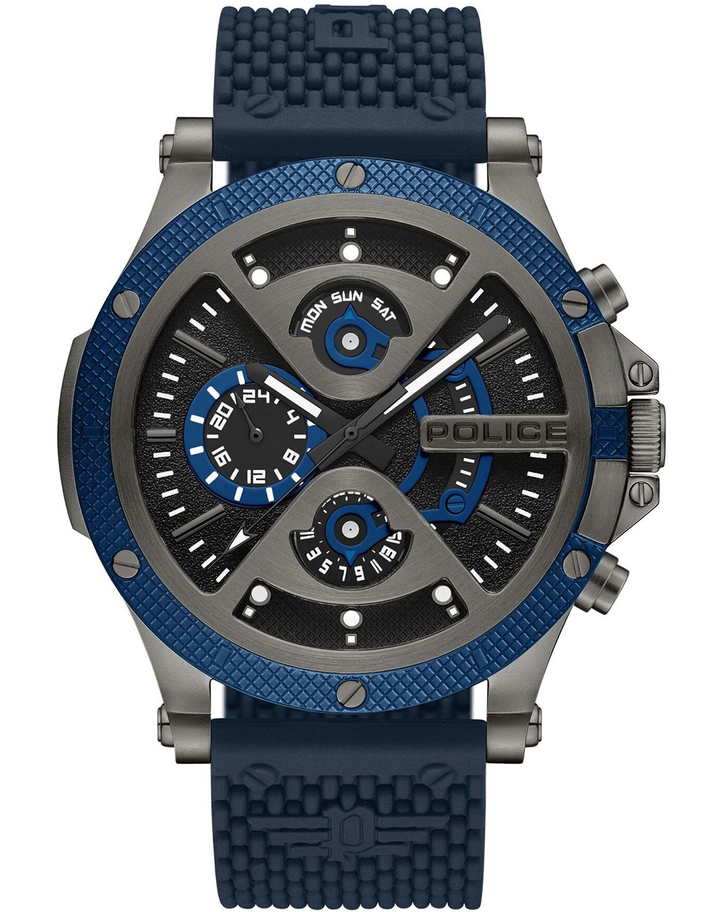 4894816145286 - Herren Armbanduhr Chronograph Uhr Blau Schwarz 44mm Edelstahl Silikon - Sportliche Herrenuhr mit Datum & Stoppuhr 4894816145286 - Herren Armbanduhr Chronograph Uhr Blau Schwarz 44mm Edelstahl Silikon - Sportliche Herrenuhr mit Datum & Stoppuhr
