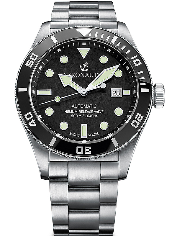 Aeronautec ANT-44075-01 Helium Diver Automatik Herrenuhr 44mm 500M