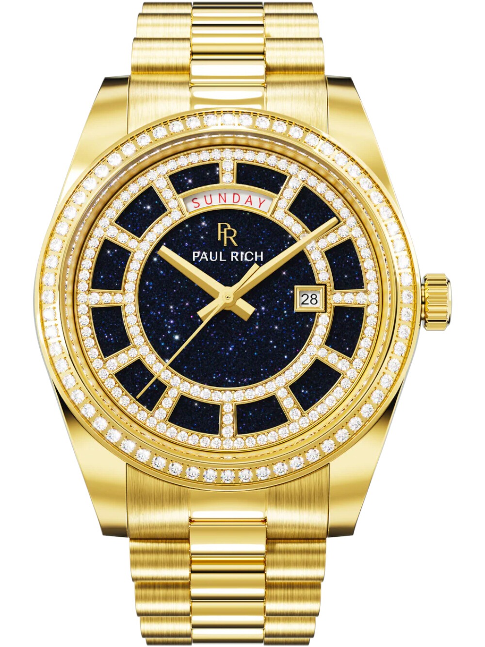 Paul Rich PR-47461 Herrenuhr Crown Legacy Gold Aventurine Blue 40mm 5ATM