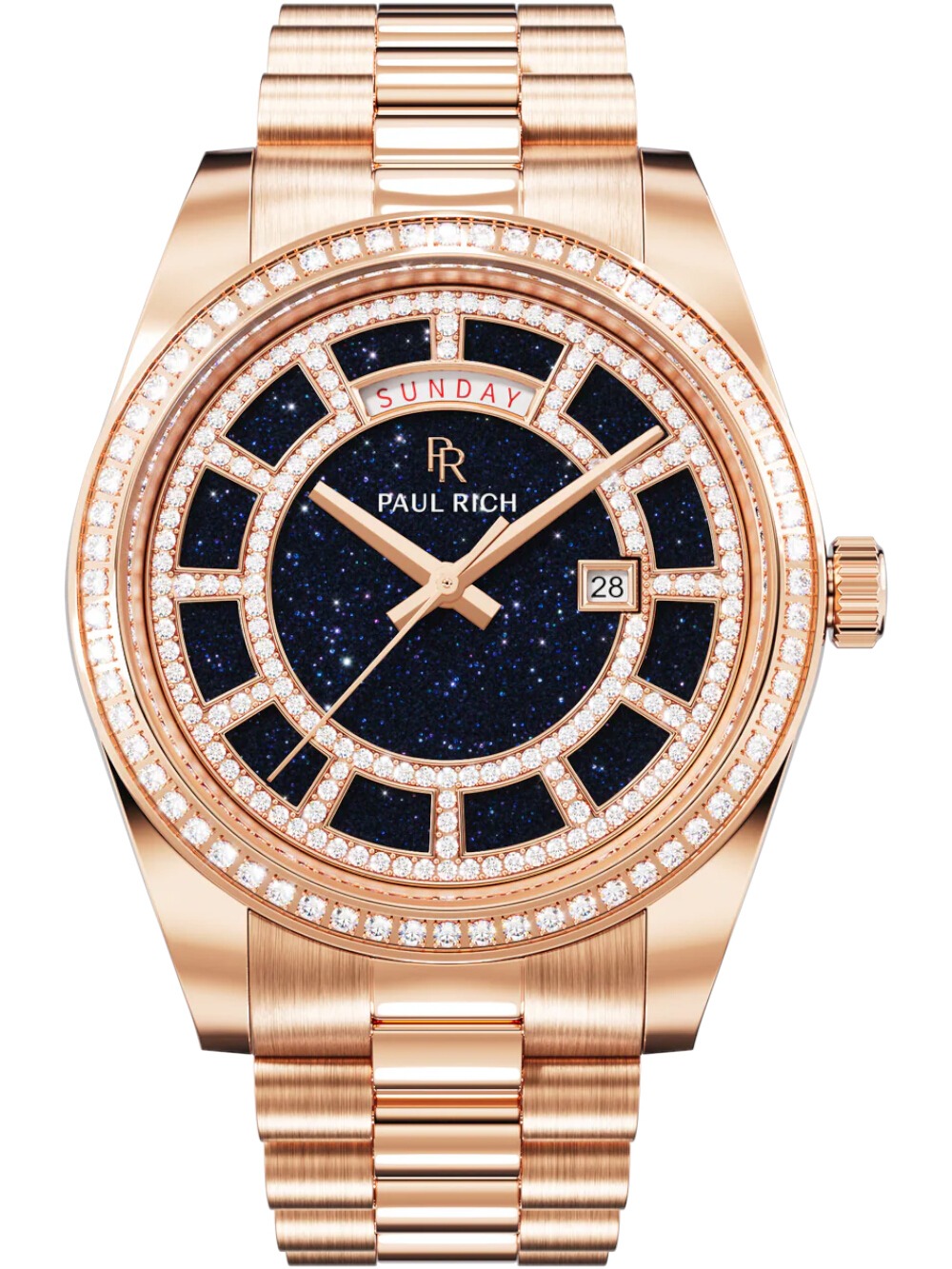 Paul Rich PR-47459 Herrenuhr Crown Legacy Rose Gold Aventurine Blue 40mm 5ATM