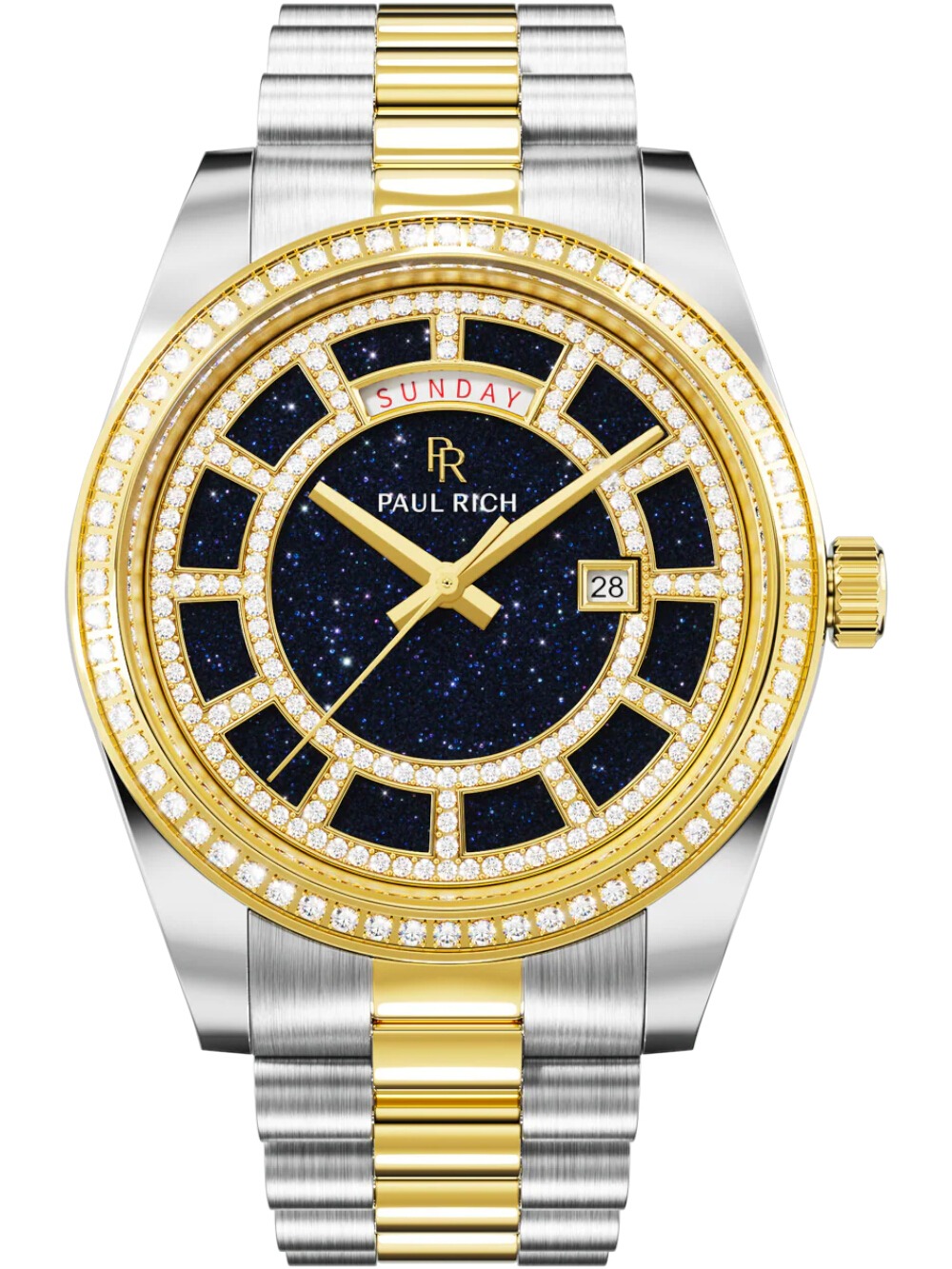 Paul Rich PR-47457 Herrenuhr Crown Legacy Silver Gold Aventurine Blue 40mm 5ATM