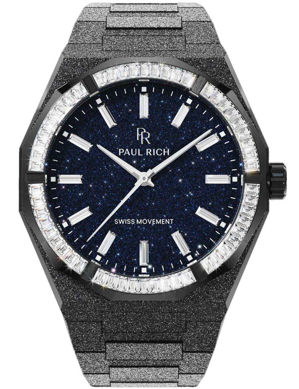 Paul Rich PR-46704 Herrenuhr Moissanite Frosted Star Dust II Black 43mm 5ATM